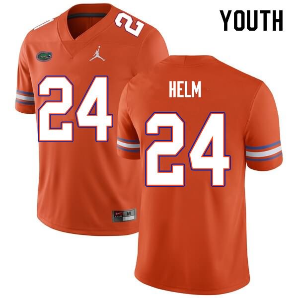 Youth NCAA Florida Gators Avery Helm #24 Stitched Authentic Nike Orange College Football Jersey YIP2365WB